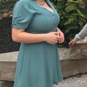Blue Rain / Francescas turquoise button up dress